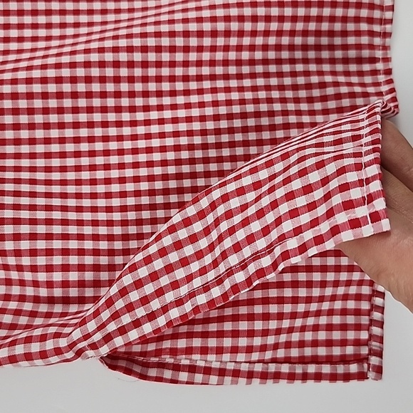 Foxcroft Women's Red White Plaid Gingham Cotton Blend Button Up Shirt Sz 10p - Picture 8 of 10